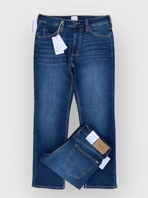 Men's Straight Fit Dark  mid - Blue Jeans