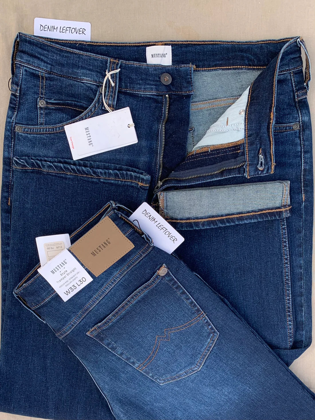 Men's Straight Fit Dark  mid - Blue Jeans