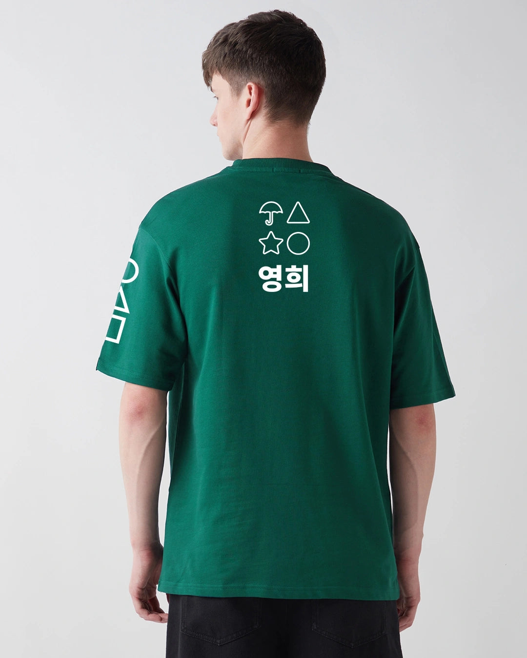 Men's Green Contestants Graphic Printed Oversized T-shirt