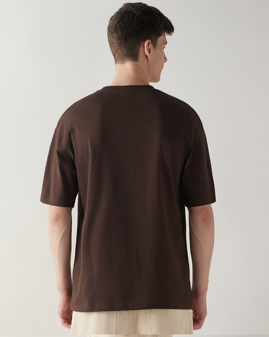 Men's Chocolate Brown Wise Man Typography Oversized T-shirt