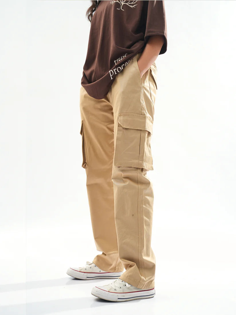 Straight-fit Khaki Cargo Pants