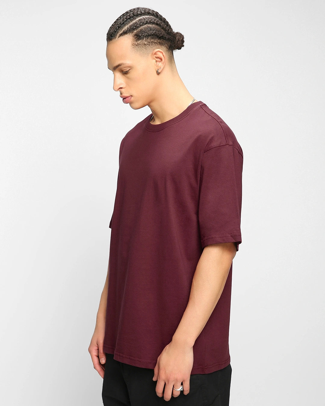 Men's Maroon Oversized T-shirt