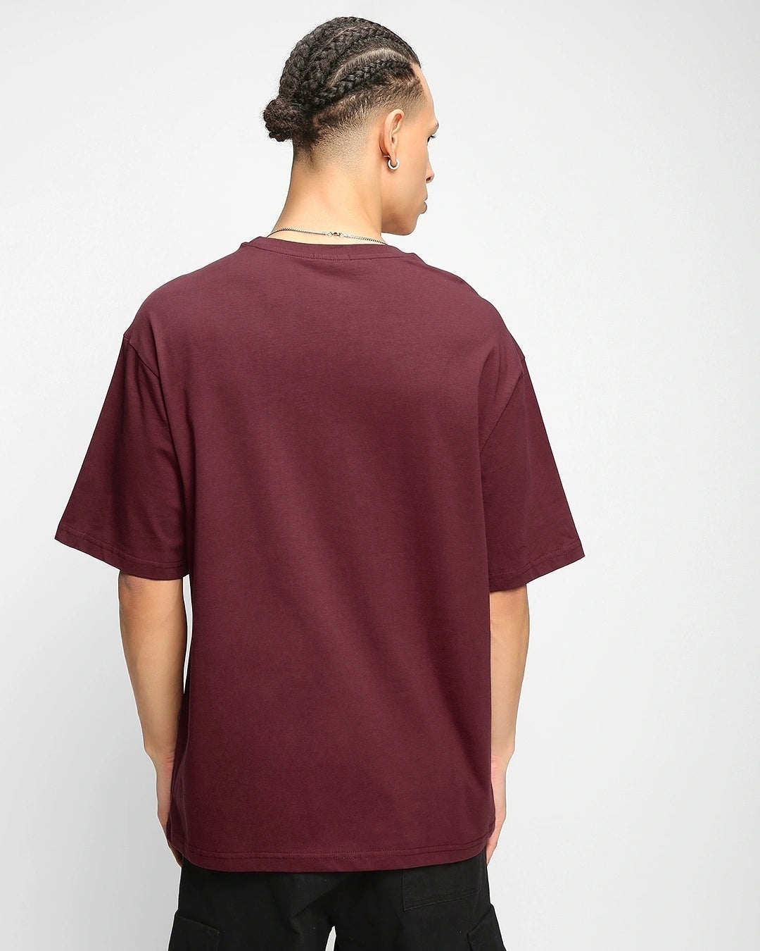 Men's Maroon Oversized T-shirt