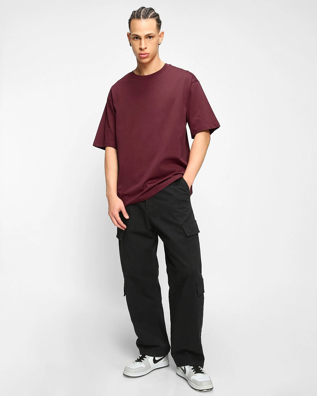 Men's Maroon Oversized T-shirt