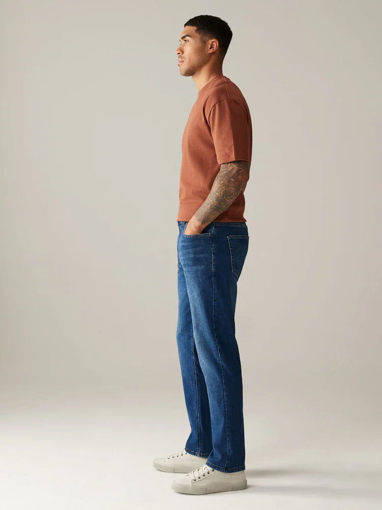 Men's Straight Fit Medium Blue Jean
