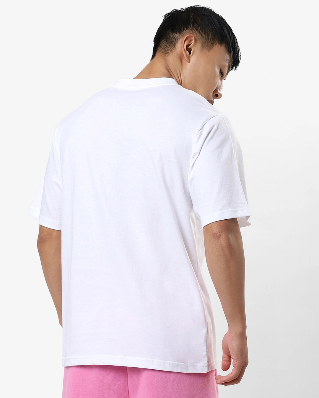Men's White Auto Archive Graphic Printed Oversized T-shirt