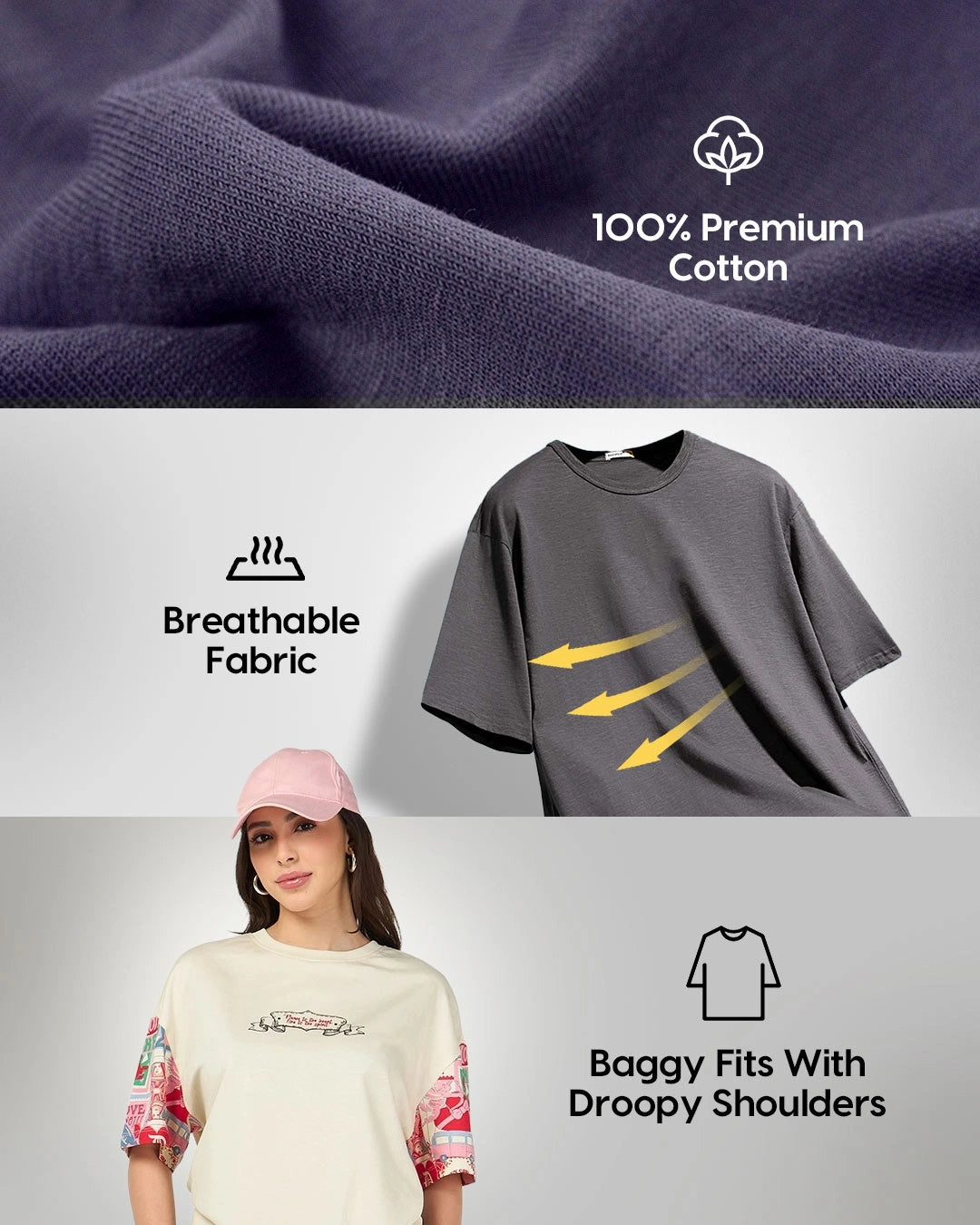 Women's Black Oversized T-shirt