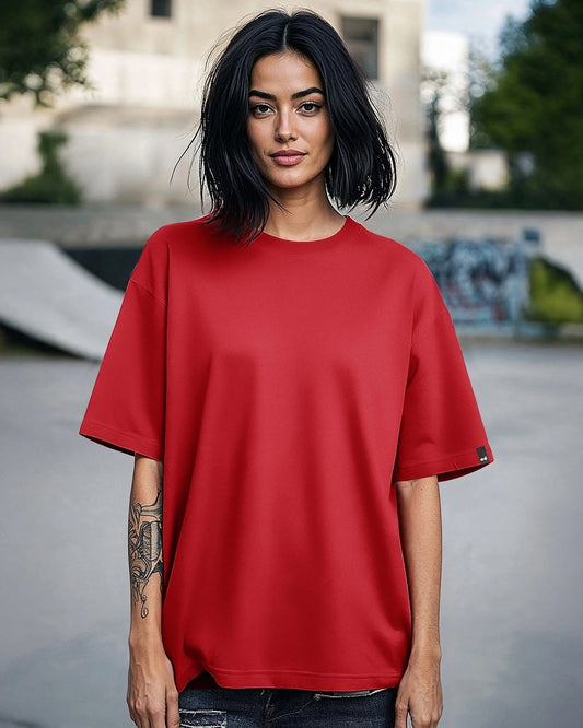 Women's Red Oversized T-shirt